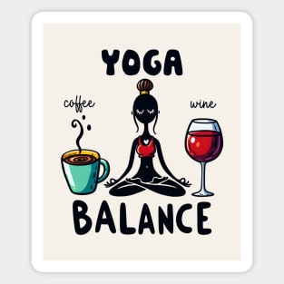 Yoga Balance Funny Coffee Wine Magnet